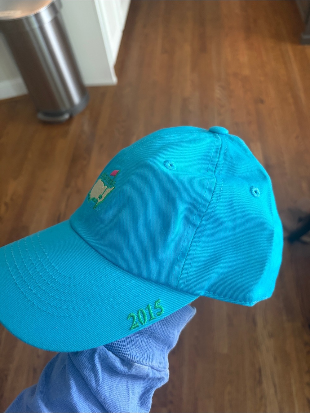Masters Bright Teal Hat with Embroidered Logo 2015 - Picture 3 of 4